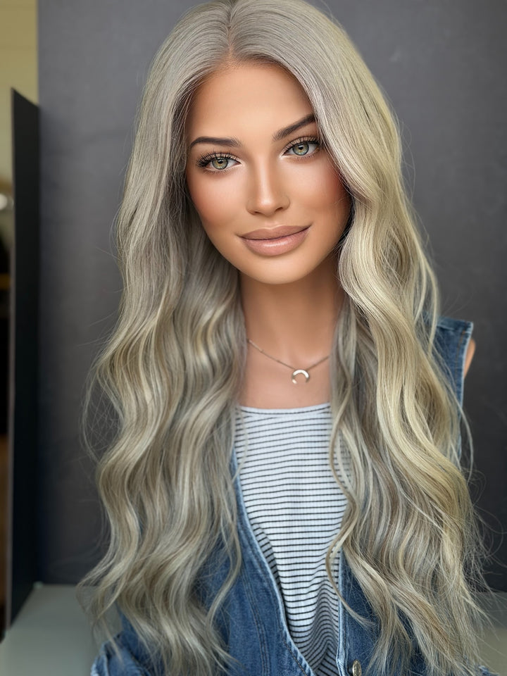 "White Blonde" Glam Co. 24" [S] Lace Top Wig