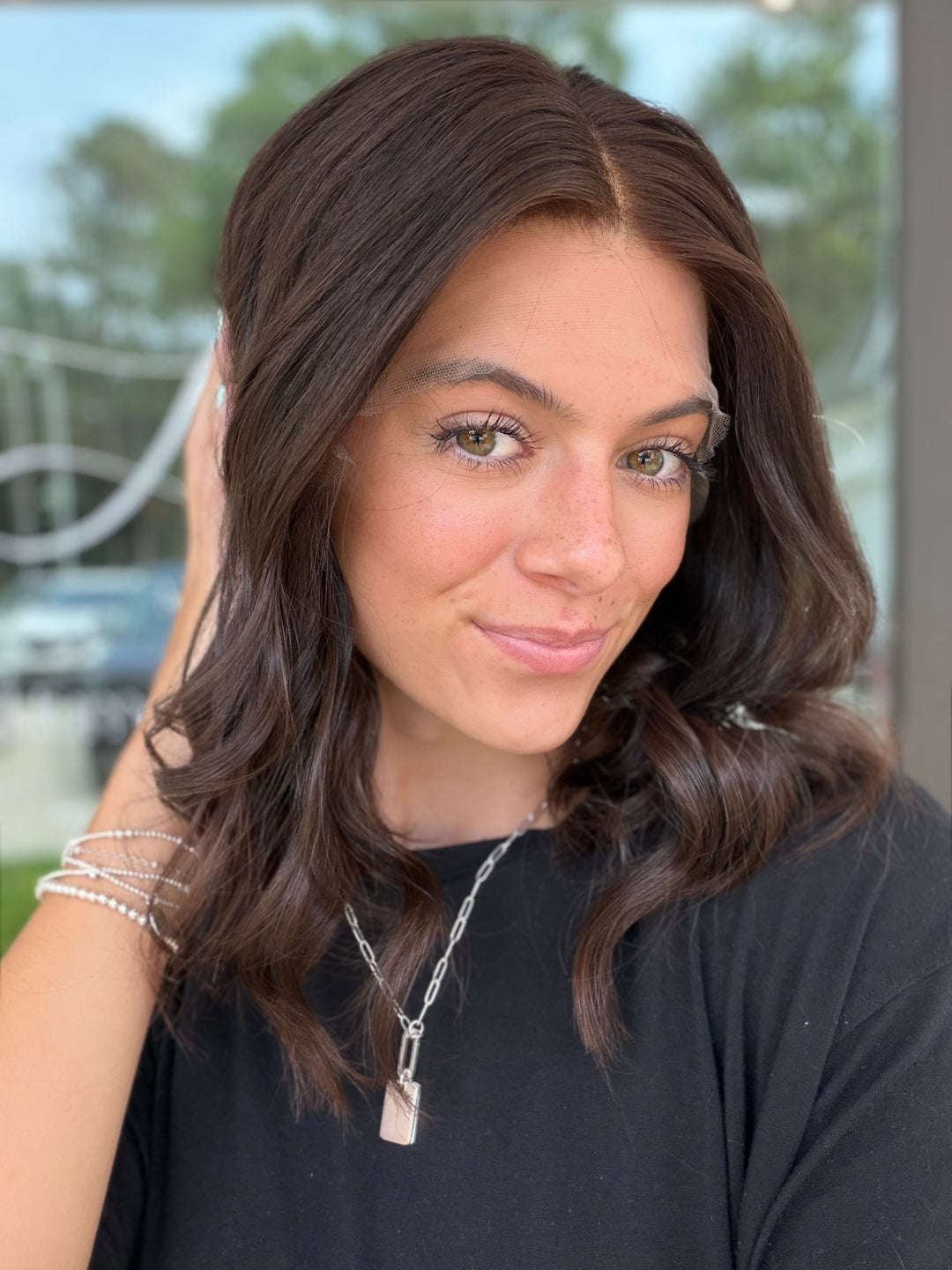Charleigh 16" Euro Lace Top Bob Wig – Medium Brown XS | Lu&