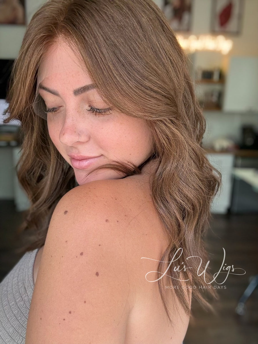 “Chocolate Brown” [L] 18” Lace Top Wig
