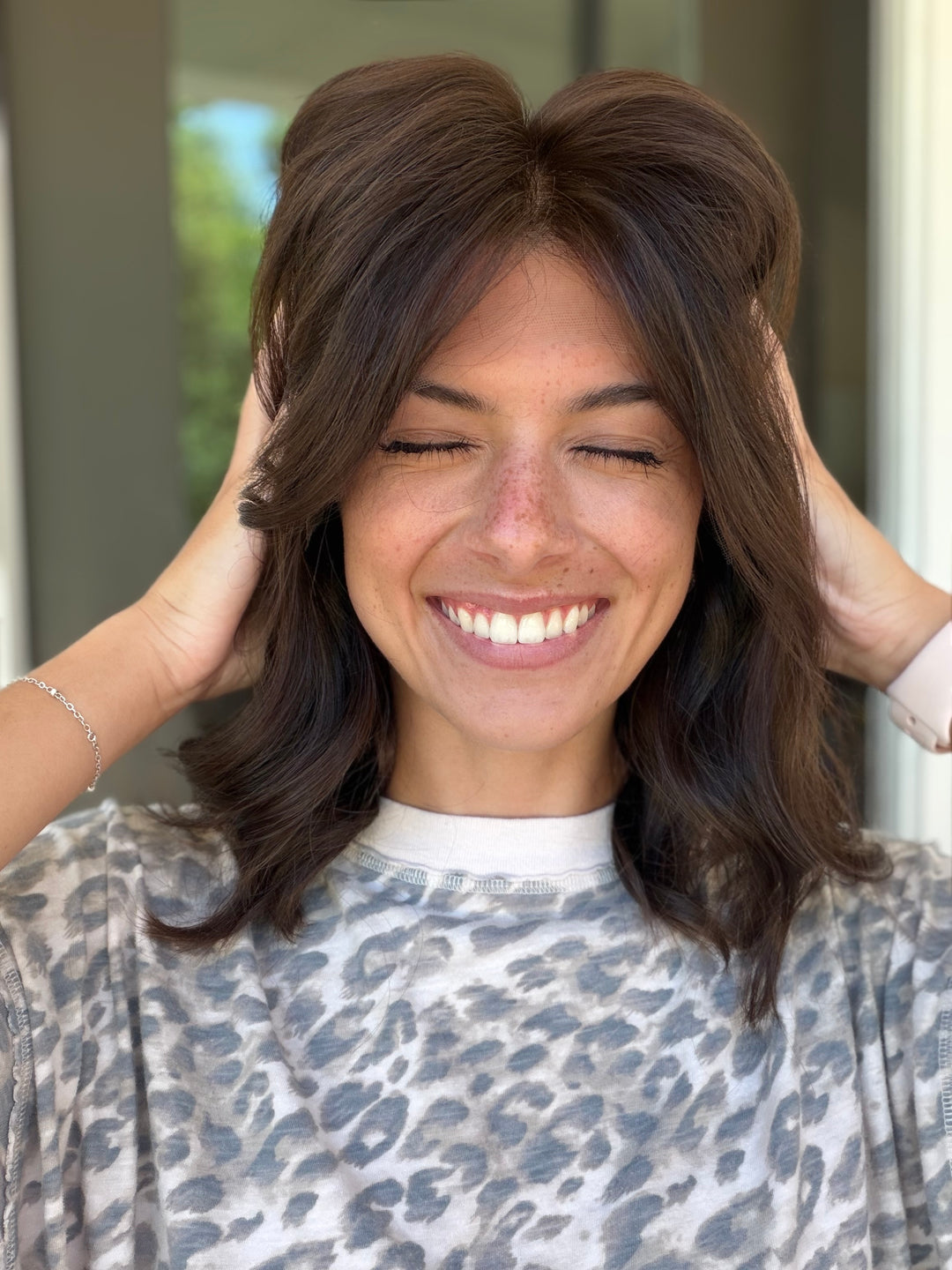 Charleigh 16" Euro Lace Top Bob Wig – Medium Brown XS | Lu's Wigs