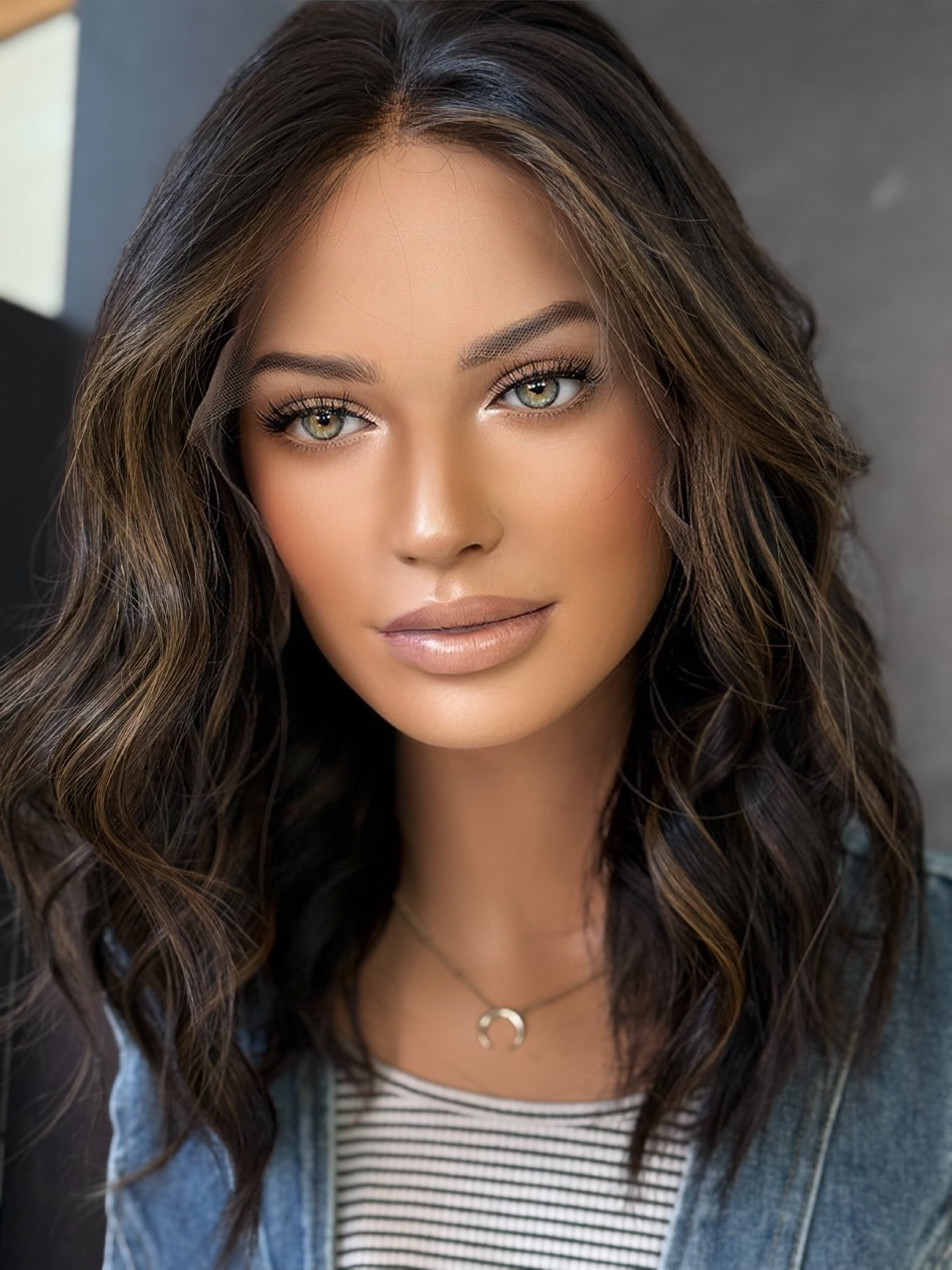 Brookie 16" Euro Lace Top Bob Wig – Dark Brown & Caramel | Lu's Wigs