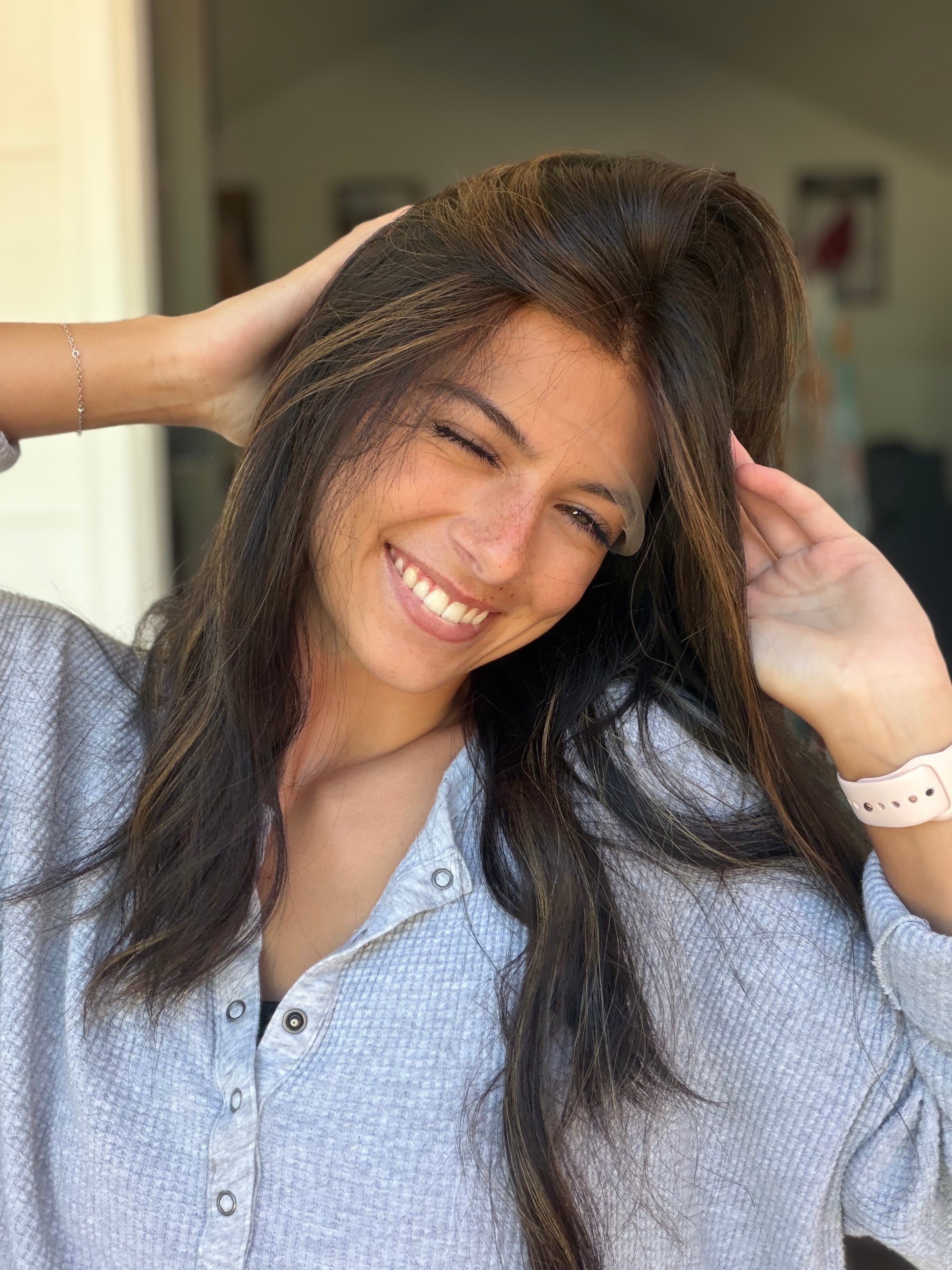 <b>Balayage Jordyn</b><br> <I>Signature Mongolian Collection</I> <br> 20” Lace Top Wig