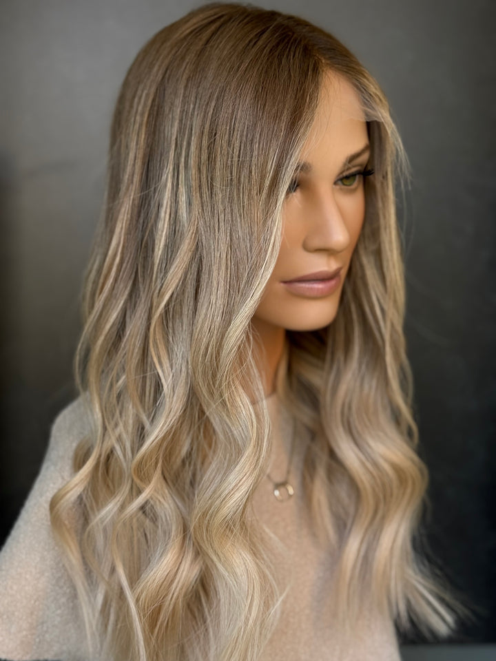 “Champagne Smoke” [XS] 21” Lace Top Wig