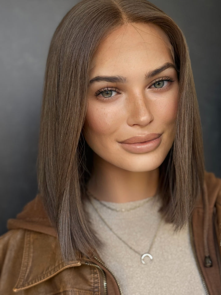 “Ash Brown” [L] 12” Lace Top Wig