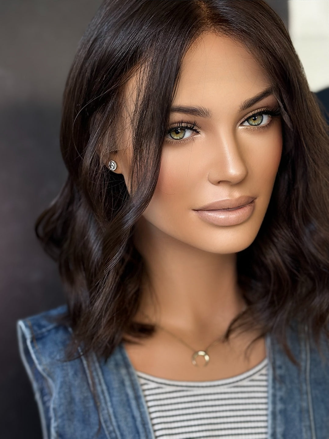 Charleigh 16" Euro Lace Top Bob Wig – Medium Brown XS | Lu's Wigs