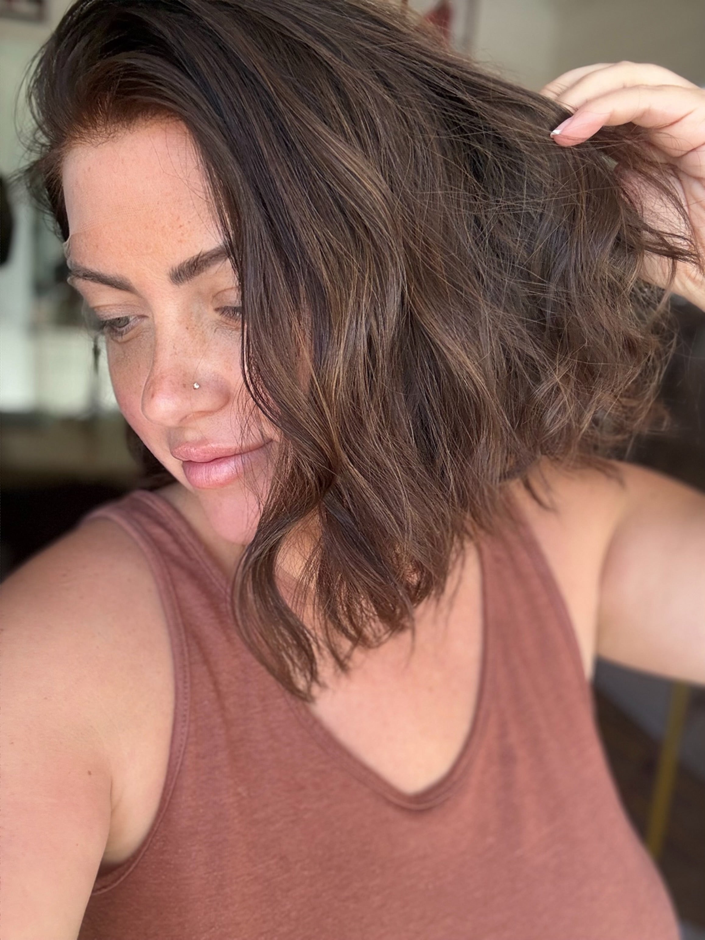 “Alex” [S] 15” Lace top wig