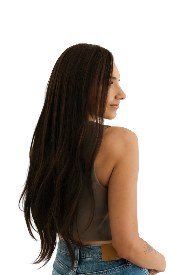 “Chocolate Brown” Glam Co. 26” Lace Top Wig
