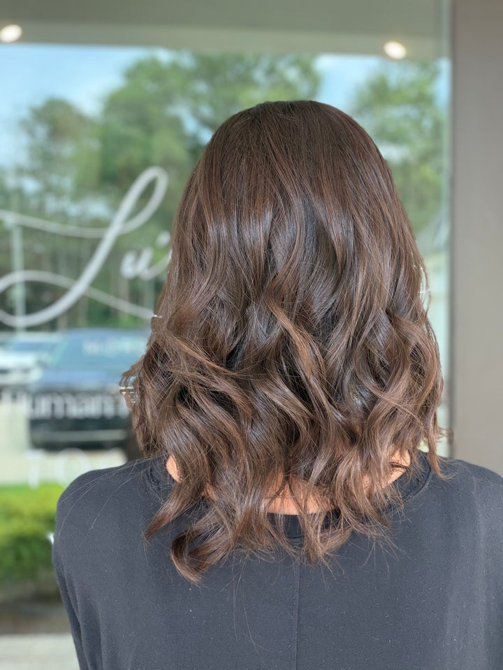 Charleigh 16" Euro Lace Top Bob Wig – Medium Brown XS | Lu&