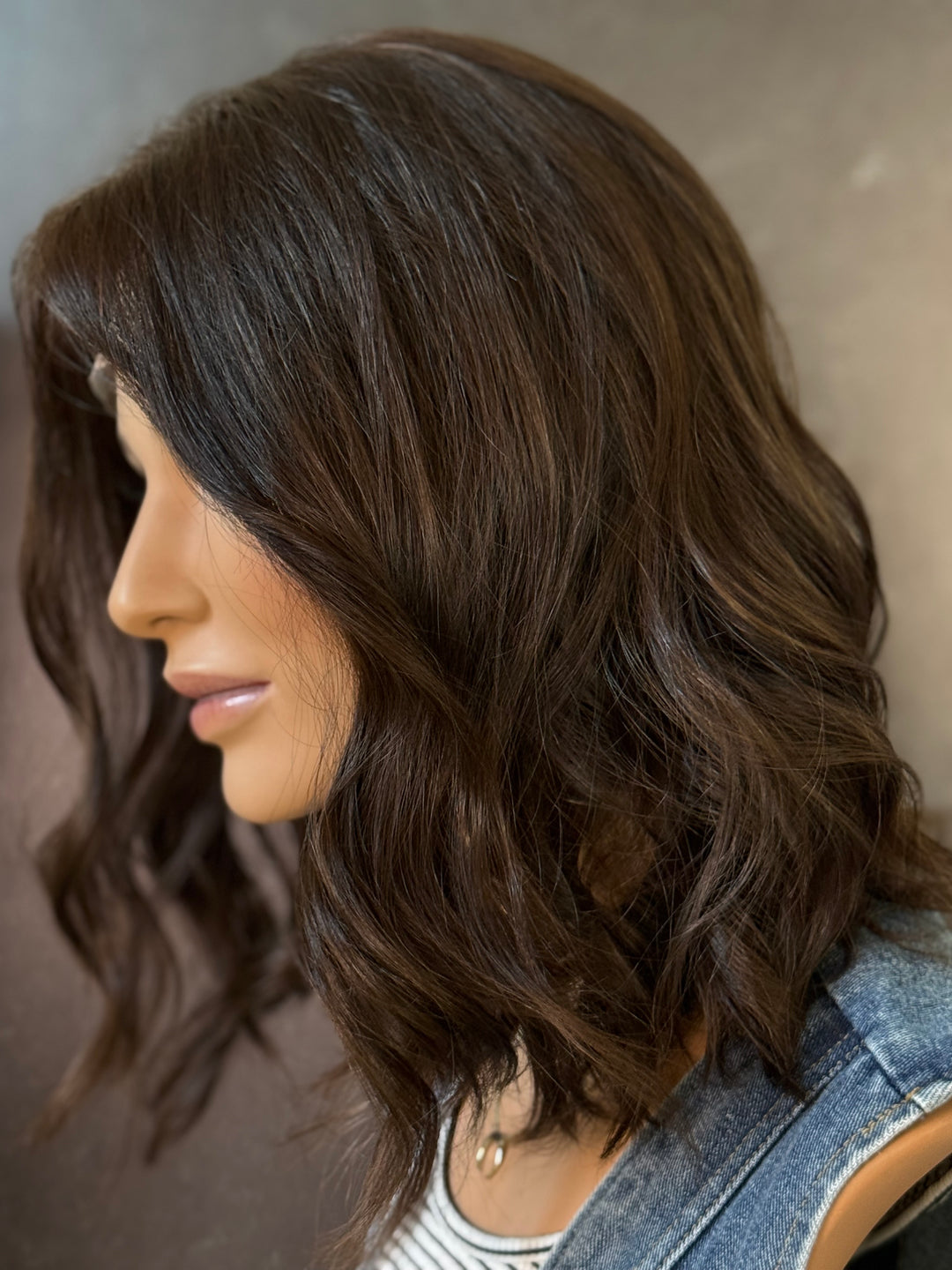 Charleigh 16" Euro Lace Top Bob Wig – Medium Brown XS | Lu's Wigs