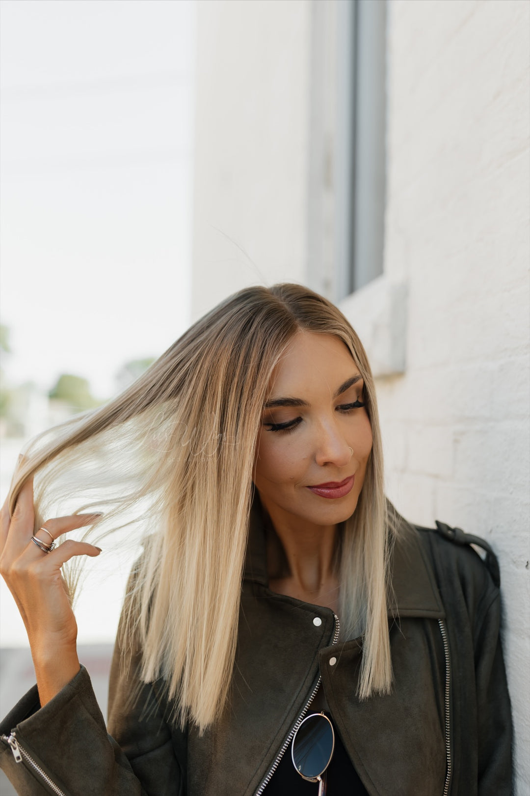 “Champagne Smoke” [XS] 16” Lace Top Wig