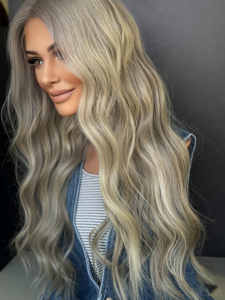 "White Blonde" Glam Co. 24" [S] Lace Top Wig