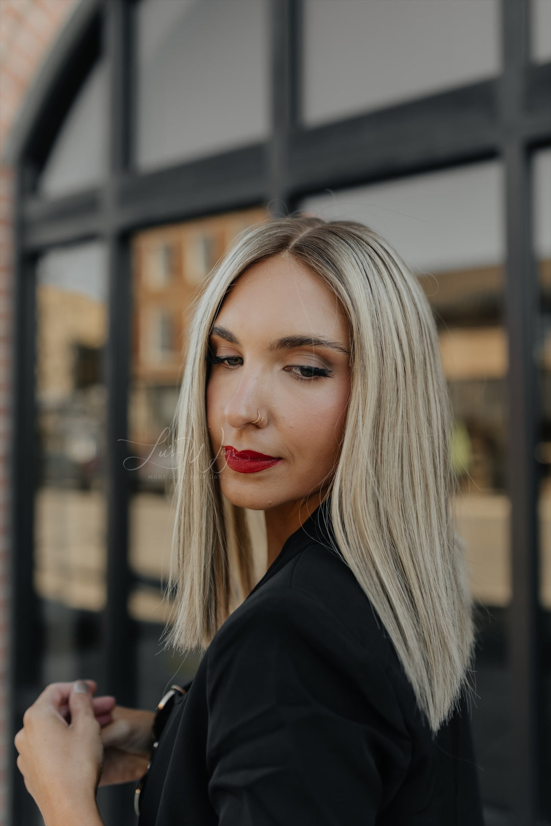 “Enid” 14” Lace Top Wig