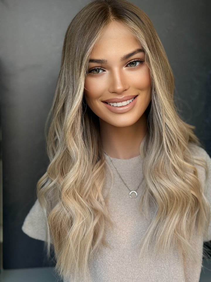 “Champagne Smoke” [XS] 21” Lace Top Wig