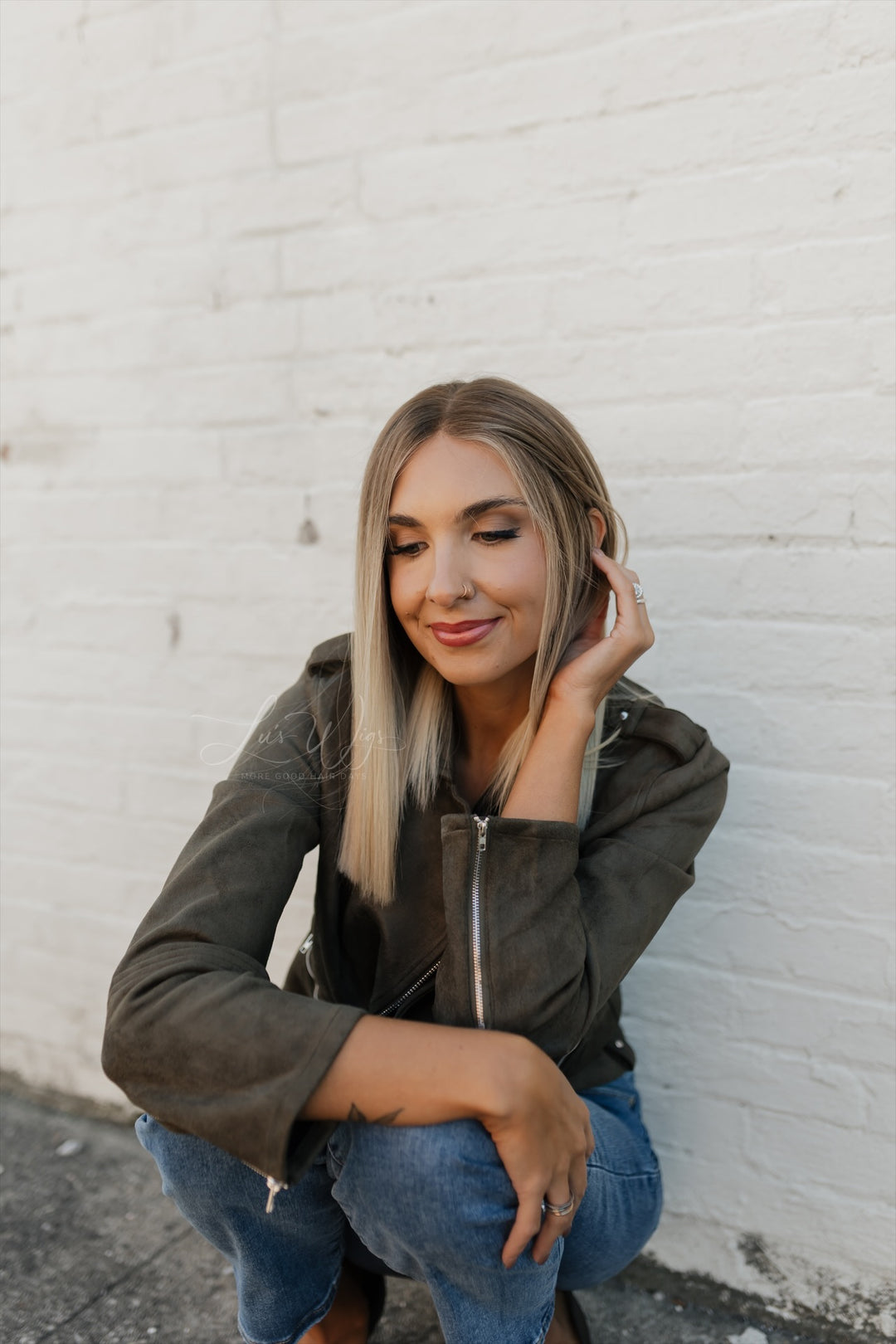 “Champagne Smoke” [XS] 16” Lace Top Wig