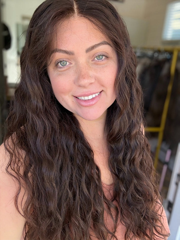 “Wavy Espresso” [choose your size) 24” Glam Lace Top wig