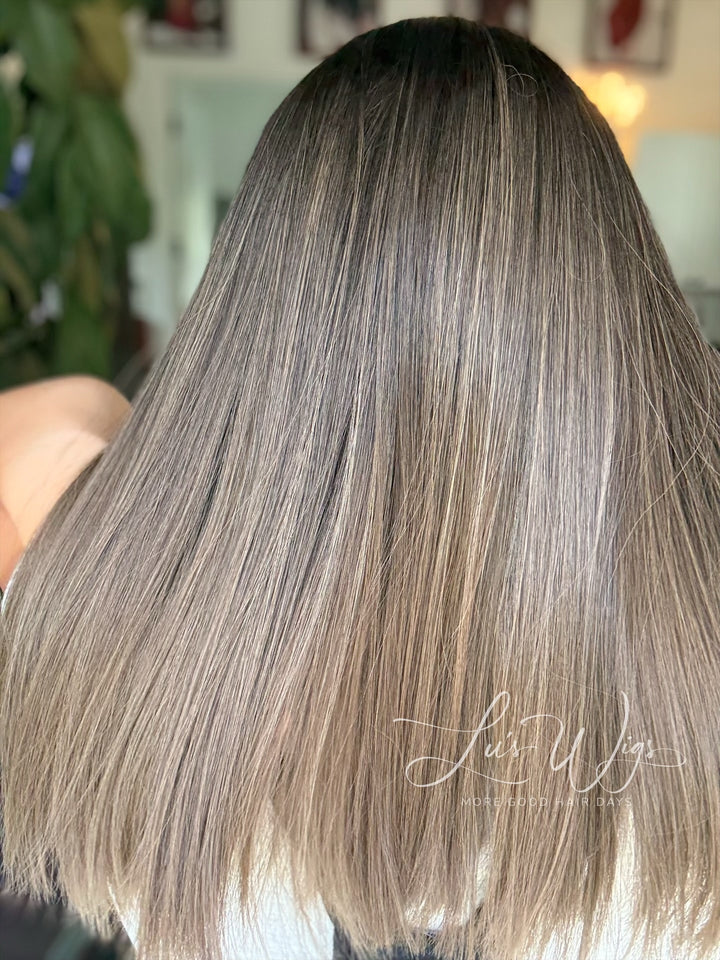 “Velvet Mocha” [S] 16” Lace Top Wig