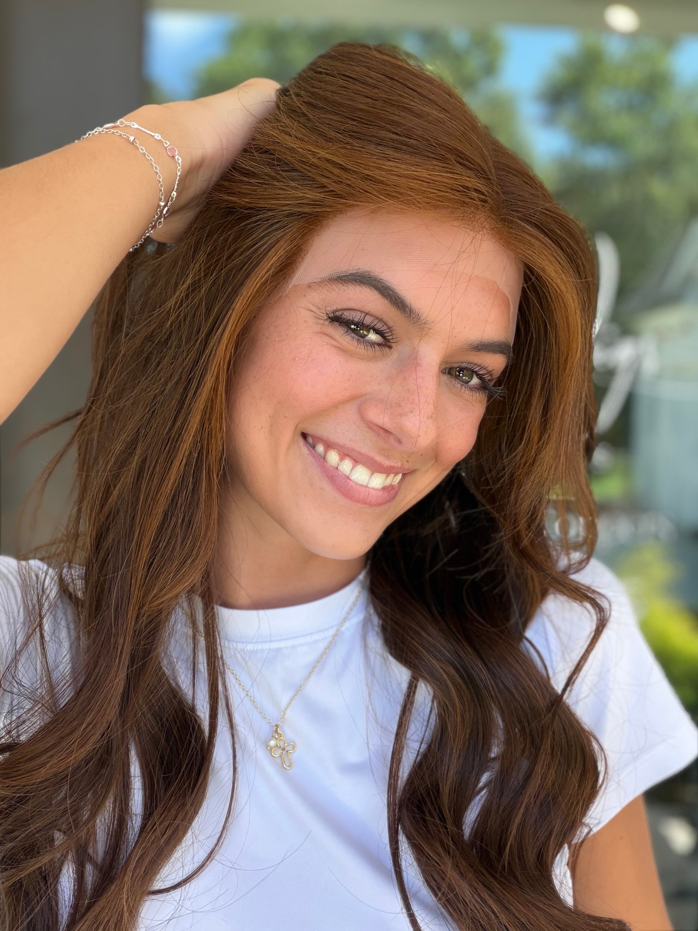 <b>Auburn</b><br><u>l</u> <br> <l>Signature Mongolian Collection</l> <br> 24” Lace Top Wig