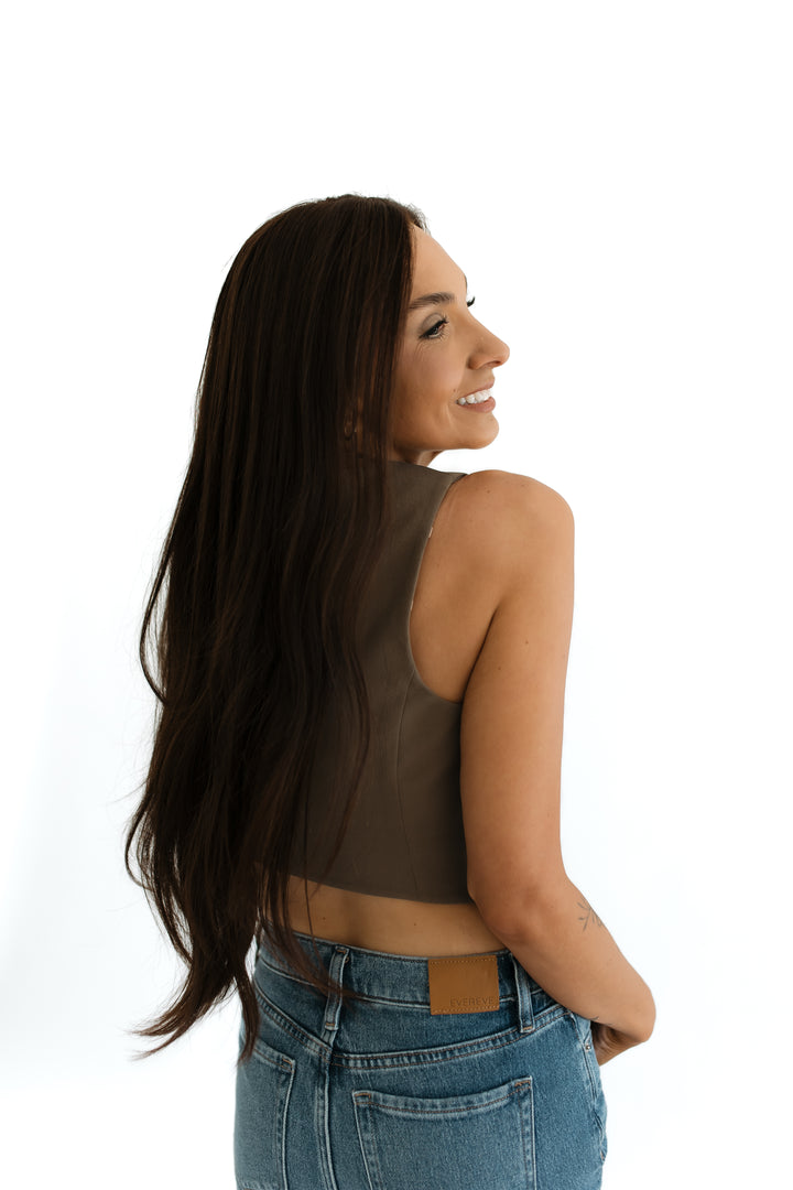 “Chocolate Brown” Glam Co. 26” Lace Top Wig