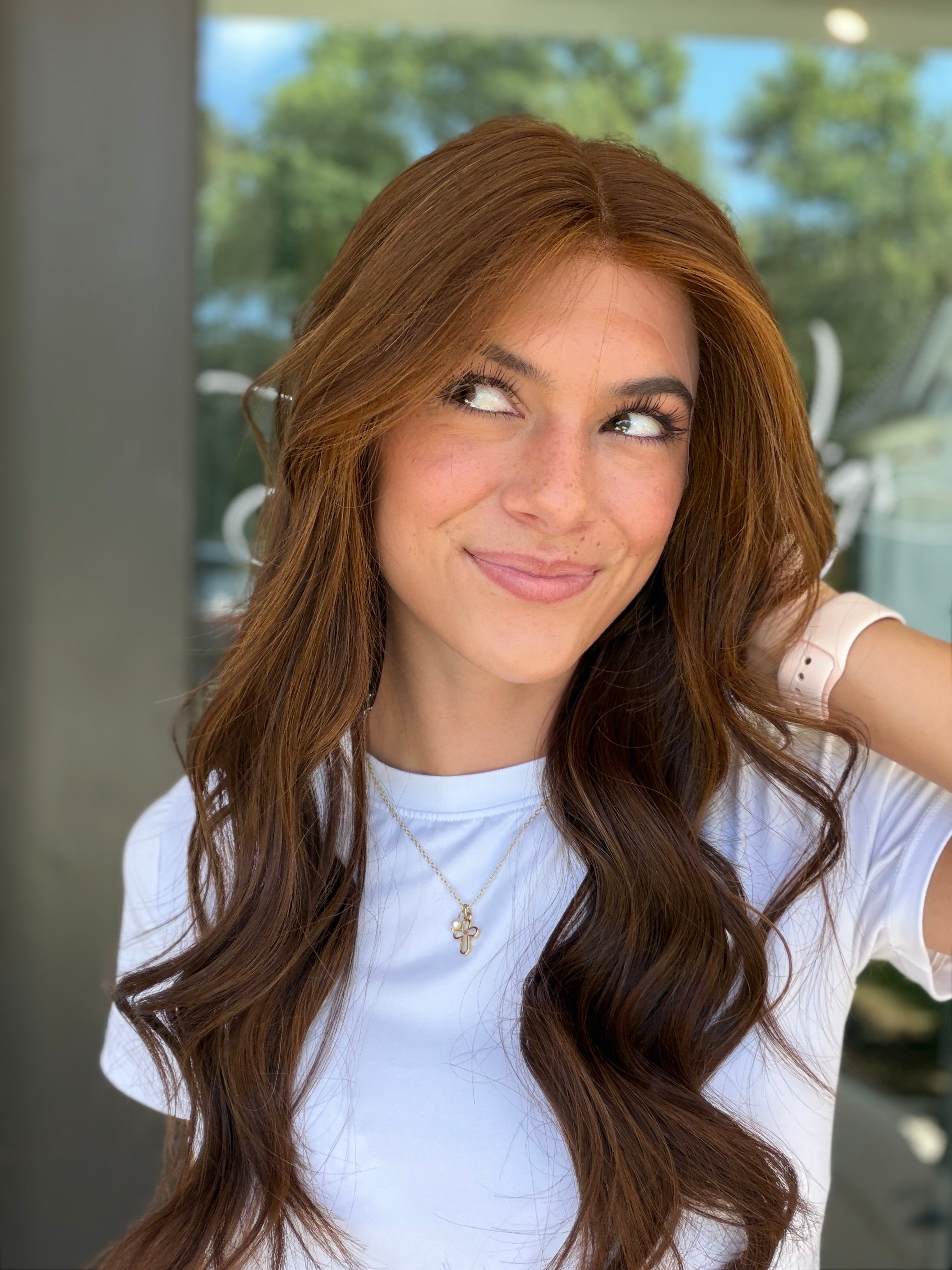 <b>Auburn</b><br><u>l</u> <br> <l>Signature Mongolian Collection</l> <br> 24” Lace Top Wig