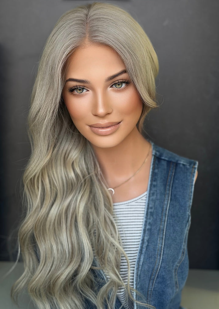 "White Blonde" Glam Co. 24" [S] Lace Top Wig