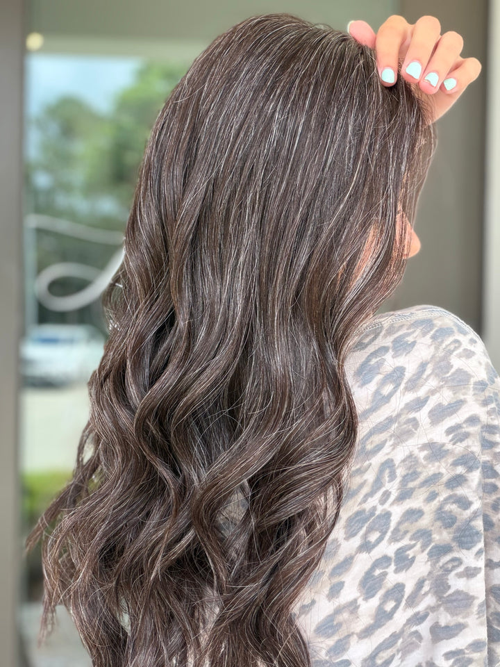 Junie with natural silver highlighting (M) 22” Lace Top Wig