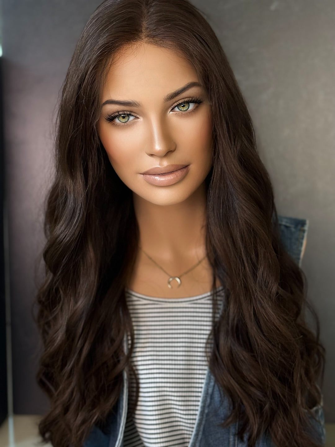 Lauren 22" Euro Lace Top Wig – Medium-Medium Light Brown | Lu's Wigs