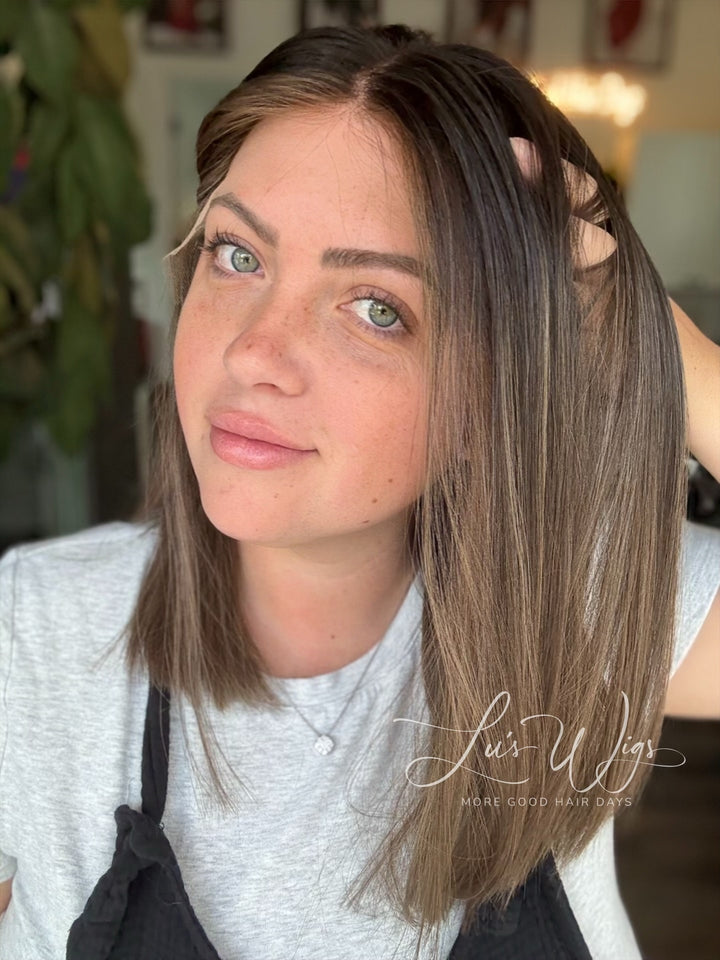 “Velvet Mocha” [S] 16” Lace Top Wig