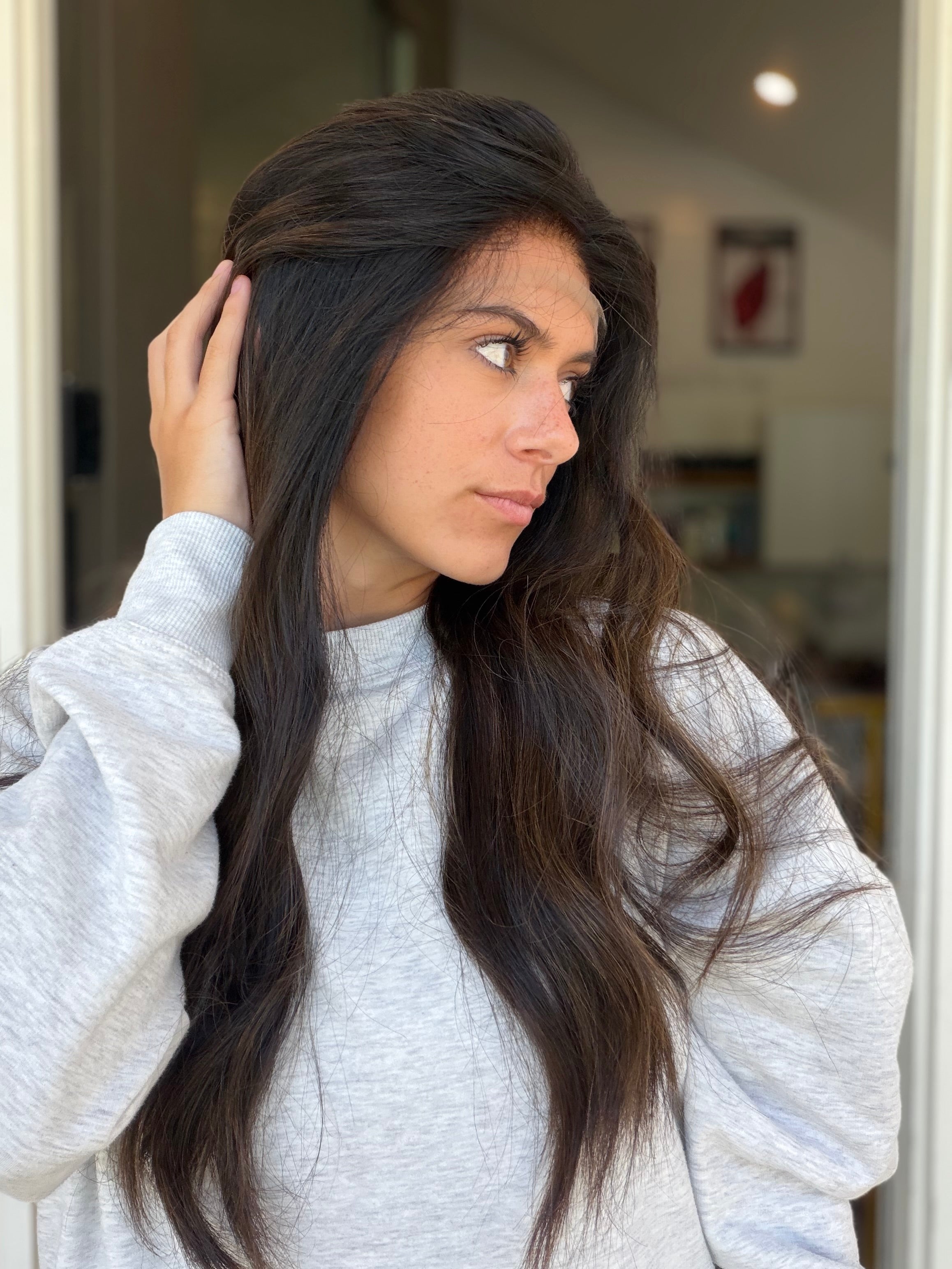 <b>Custom Balayage Jordyn</b><br> <I>Signature Mongolian Collection</I> <br> 24” Lace Top Wig