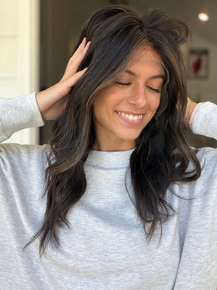 Jordyn with balayage (M) 18” Lace Top Wig