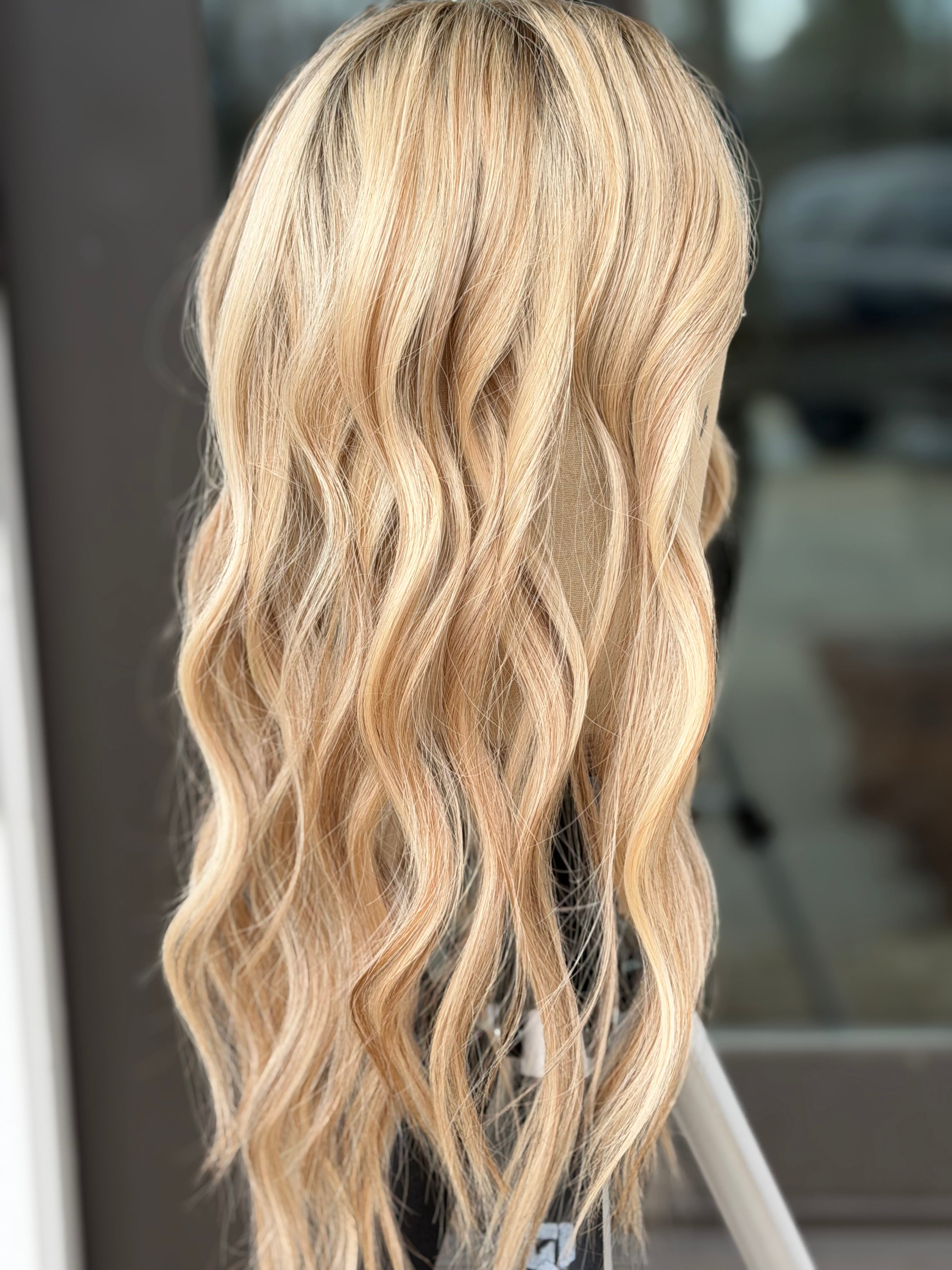 Adele 8x9 18" Golden Blonde Human Hair Silk Top Topper, photo 5 of 8