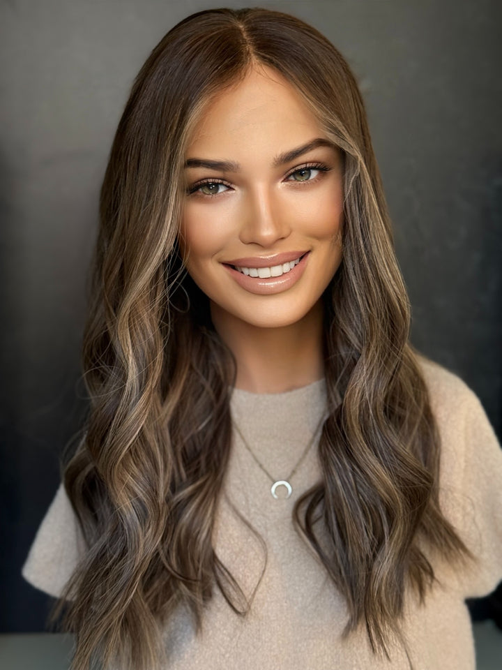 “Latte Swirl” [S] 21” Lace Top Wig