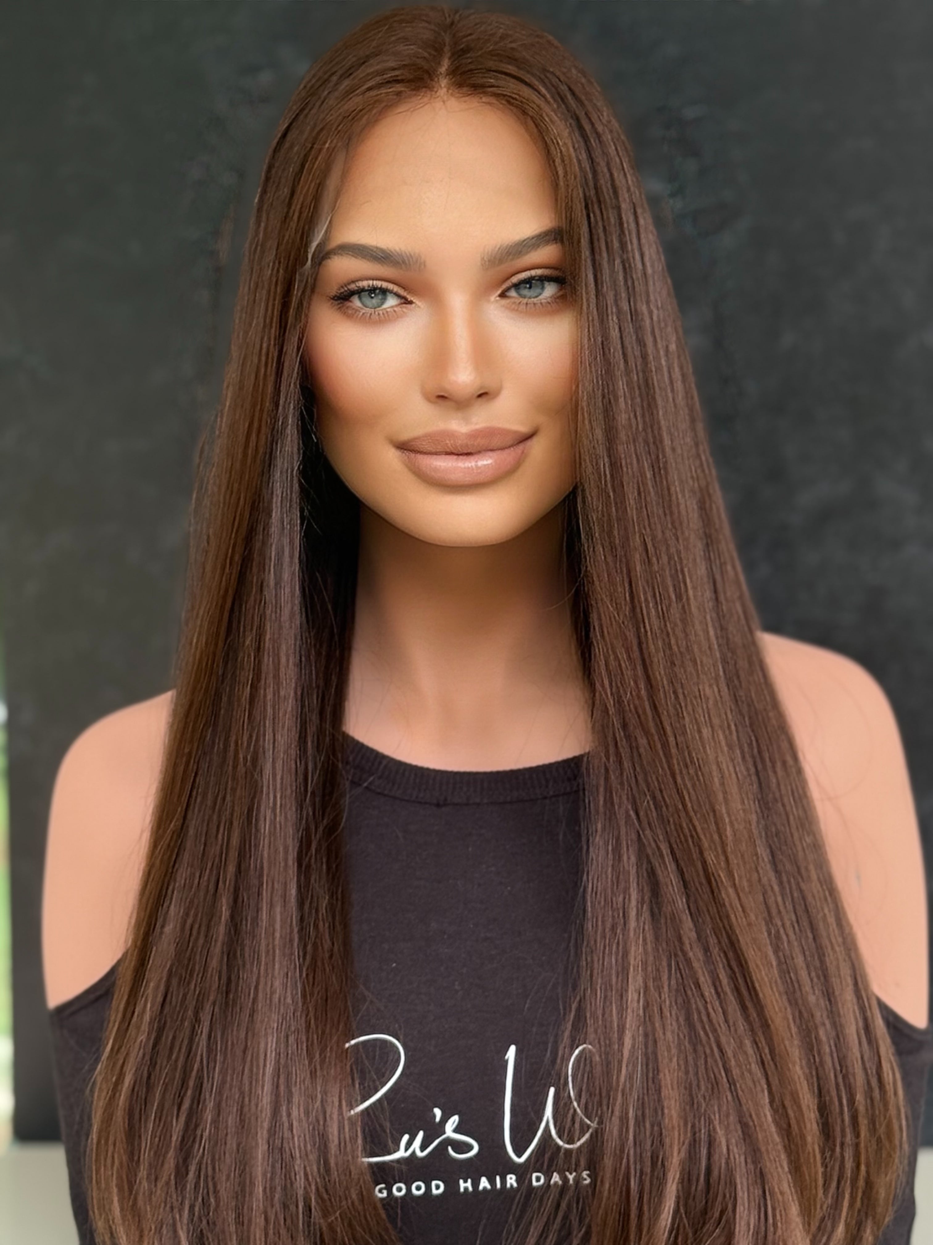 “Light Medium Brown” [M] 25” Euro Lace Top Wig