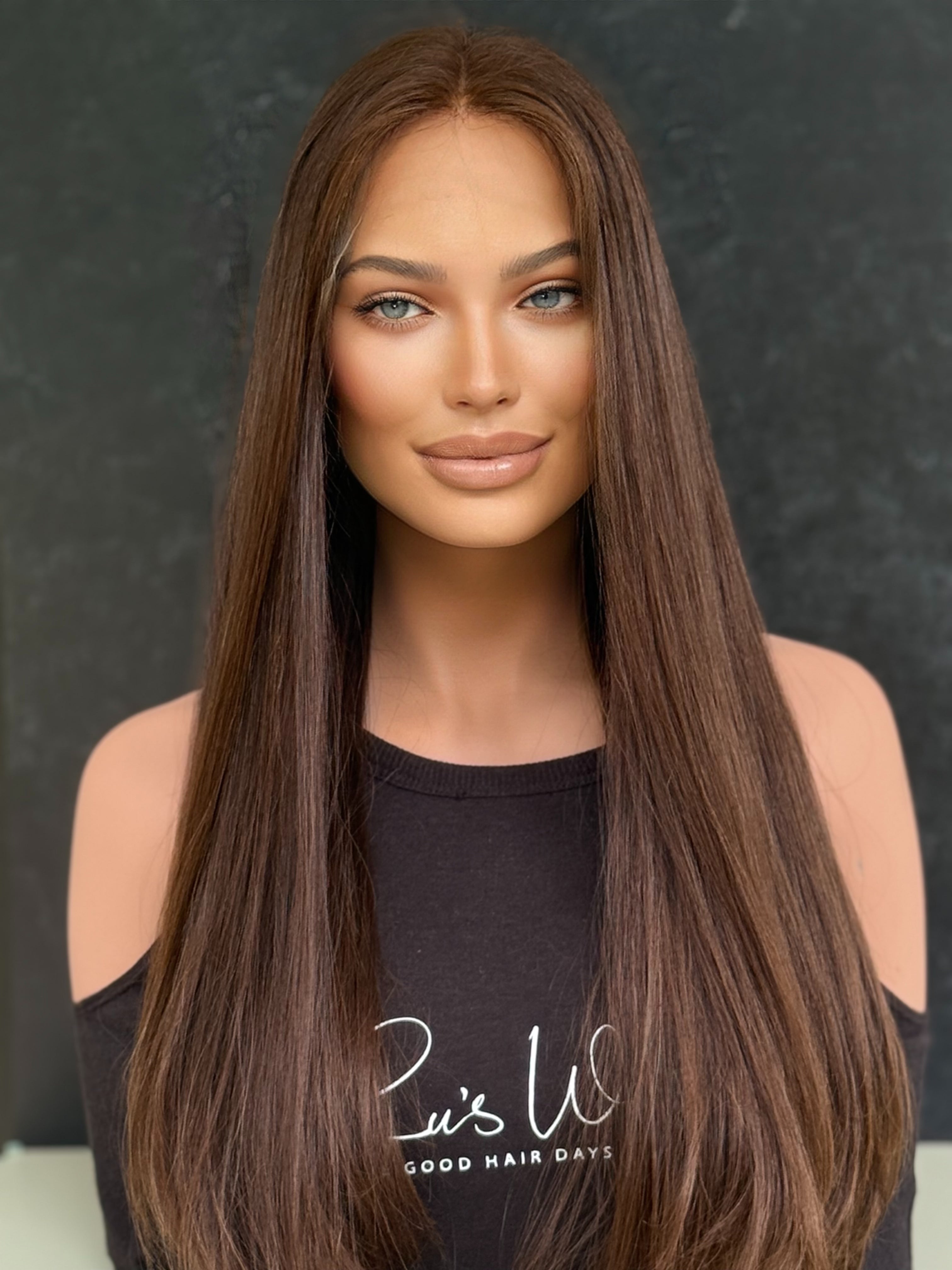 “Light Medium Brown” [M] 25” Euro Lace Top Wig
