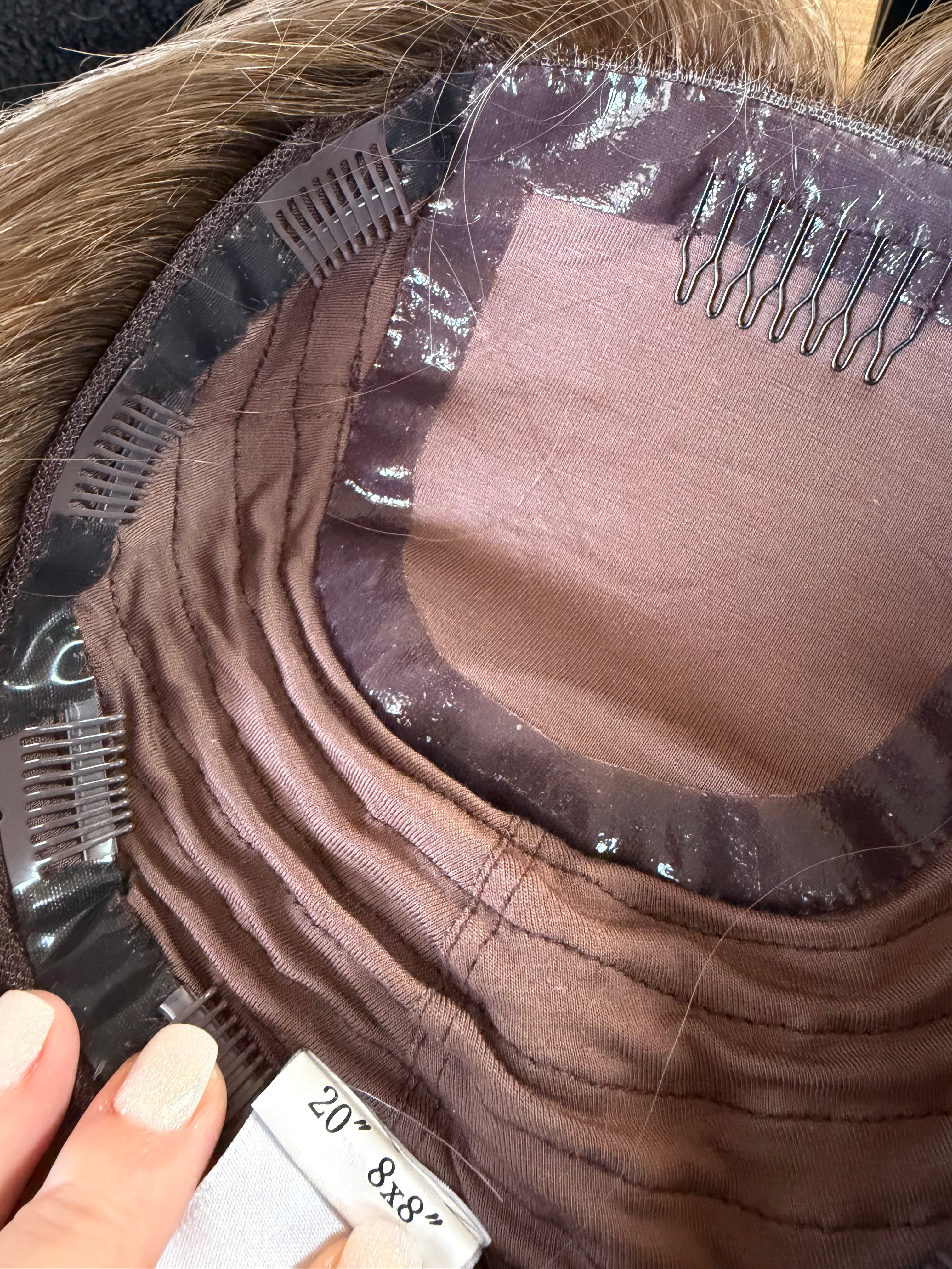 Ariana 8x9 20" Mongolian Human Hair Silk Top Topper, photo 4 of 8