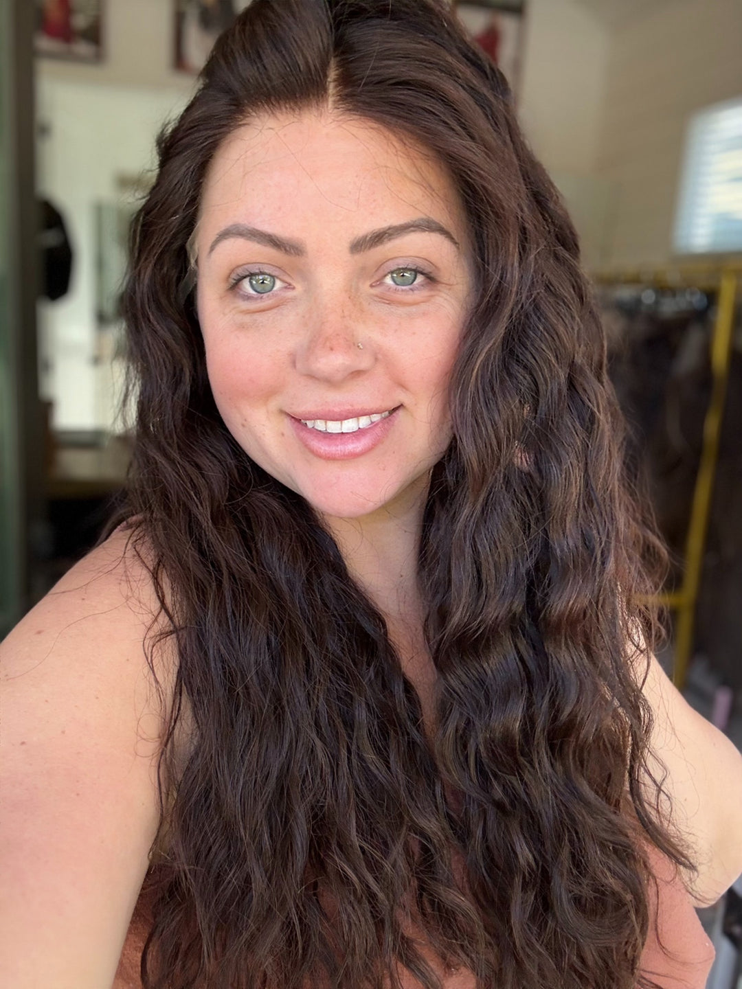 “Wavy Espresso” [choose your size) 24” Glam Lace Top wig