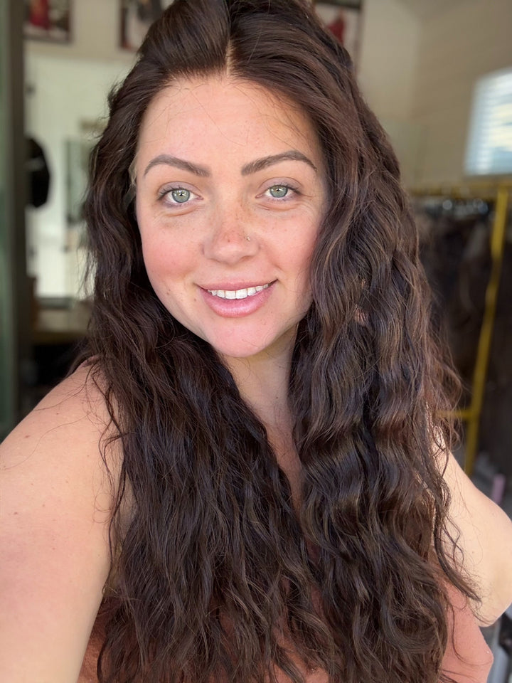 “Wavy Espresso” [choose your size) 24” Glam Lace Top wig