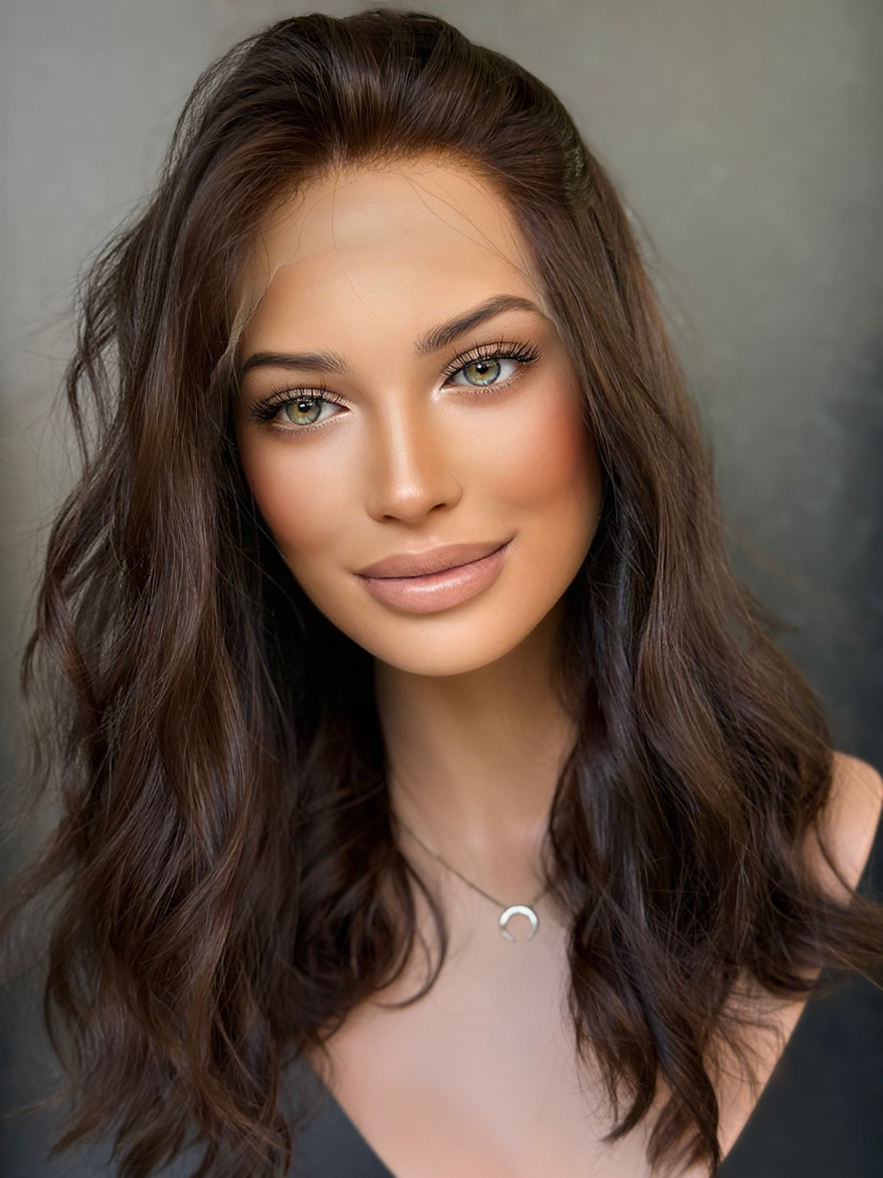 Bella 19-inch human hair lace top wig, Classic European collection