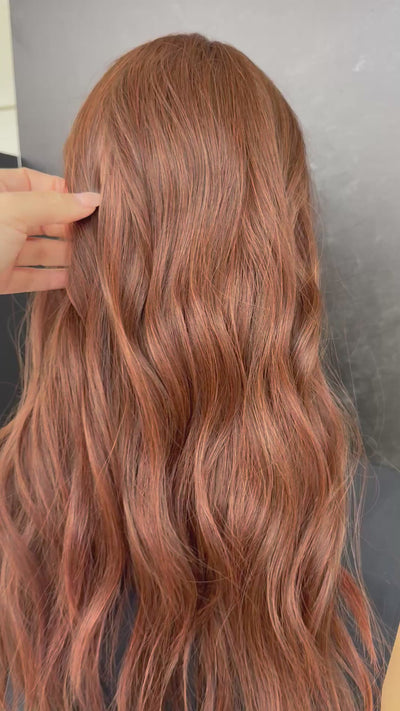 Smoked Mahogany 9x9 18" Human Hair Silk Top Topper, video