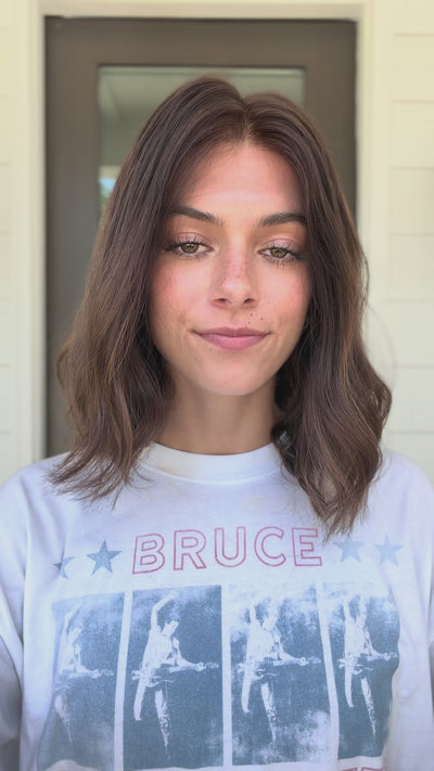 Alex 15" Medium Brown European Human Hair Lace Top Wig, video
