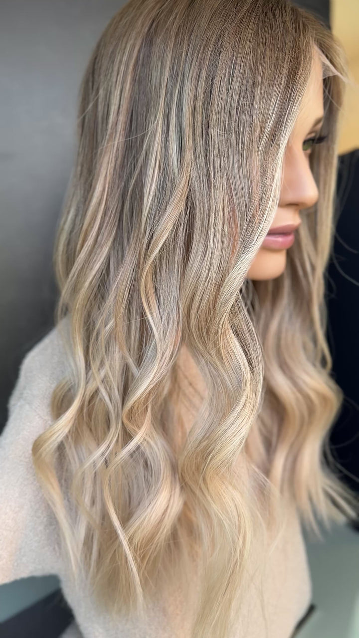 “Champagne Smoke” [XS] 21” Lace Top Wig