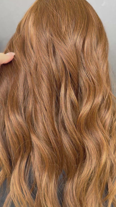 Rose 9x9 18" Natural Red Human Hair Silk Top Topper, video